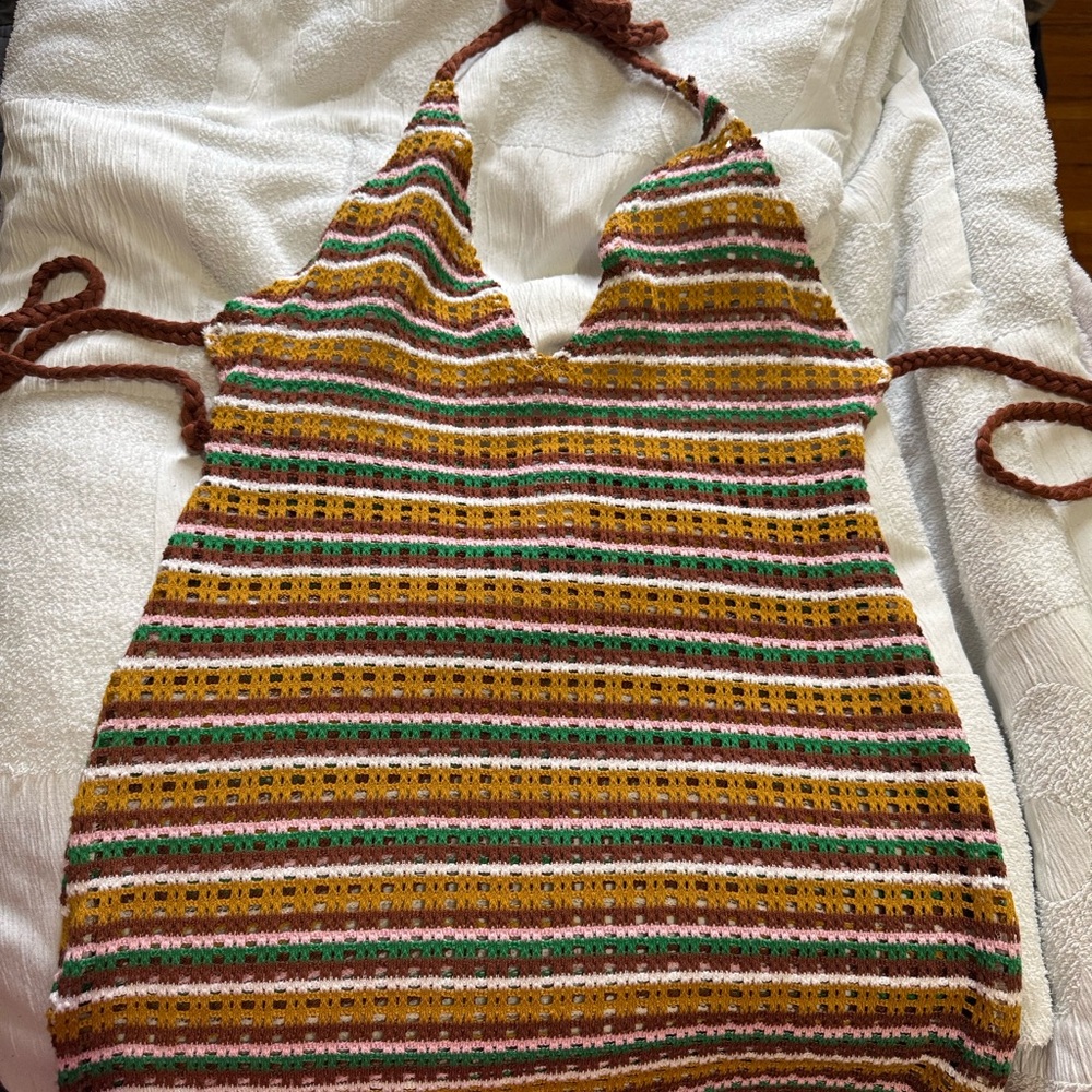 Striped Halter Knit Dress